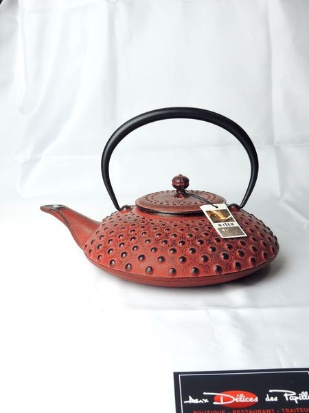 Théière japonaise en fonte Kanbin rouge 1,2L